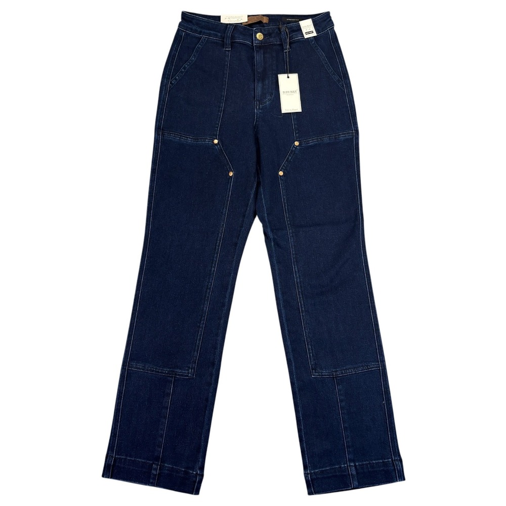 Judy Blue Womens 7/28 Vintage Horizon High Rise Utility Carpenter Jeans NWT Dark